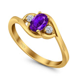 Art Deco Oval Natural Stone Three Stone Ring