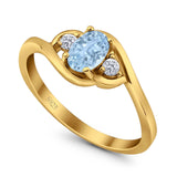 Art Deco Oval Natural Stone Three Stone Ring