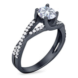 Art Deco Round Natural Stone Twisted Ring