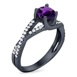 Art Deco Round Natural Stone Twisted Ring