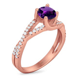 Art Deco Round Natural Stone Twisted Ring