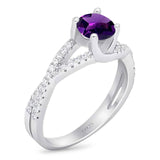 Art Deco Round Natural Stone Twisted Ring