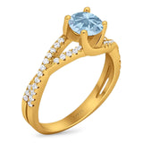 Art Deco Round Natural Stone Twisted Ring