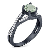 Art Deco Round Natural Stone Twisted Ring