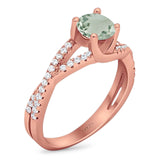 Art Deco Round Natural Stone Twisted Ring