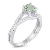 Art Deco Round Natural Stone Twisted Ring