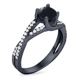 Art Deco Round Natural Stone Twisted Ring