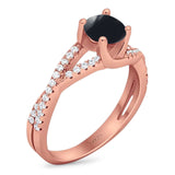 Art Deco Round Natural Stone Twisted Ring