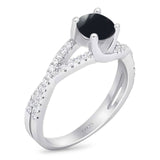 Art Deco Round Natural Stone Twisted Ring