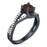 Art Deco Round Natural Stone Twisted Ring