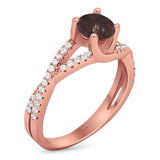 Art Deco Round Natural Stone Twisted Ring