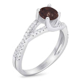 Art Deco Round Natural Stone Twisted Ring