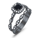 Two Piece Round Natural Stone Bridal Ring