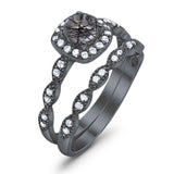 Two Piece Round Natural Stone Bridal Ring