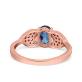 Art Deco Oval Natural Stone Promise Ring