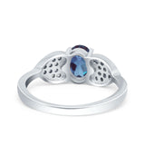 Art Deco Oval Natural Stone Promise Ring