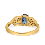 Art Deco Oval Natural Stone Promise Ring