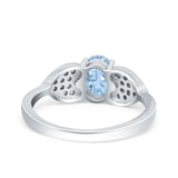 Art Deco Oval Natural Stone Promise Ring