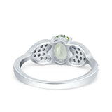 Art Deco Oval Natural Stone Promise Ring