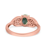 Art Deco Oval Natural Stone Promise Ring