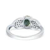 Art Deco Oval Natural Stone Promise Ring