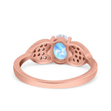 Art Deco Oval Natural Stone Promise Ring