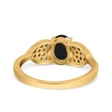 Art Deco Oval Natural Stone Promise Ring