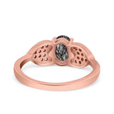 Art Deco Oval Natural Stone Promise Ring