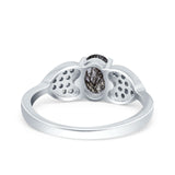 Art Deco Oval Natural Stone Promise Ring