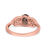 Art Deco Oval Natural Stone Promise Ring