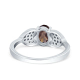 Art Deco Oval Natural Stone Promise Ring