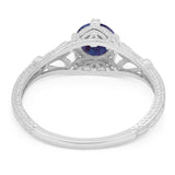 Round Natural Stone Leaf Vintage Style Ring