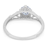 Round Natural Stone Leaf Vintage Style Ring