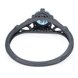 Round Natural Stone Leaf Vintage Style Ring