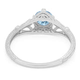 Round Natural Stone Leaf Vintage Style Ring