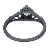 Round Natural Stone Leaf Vintage Style Ring