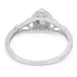 Round Natural Stone Leaf Vintage Style Ring