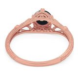 Round Natural Stone Leaf Vintage Style Ring