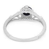 Round Natural Stone Leaf Vintage Style Ring