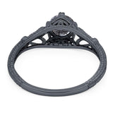 Round Natural Stone Leaf Vintage Style Ring