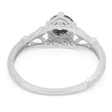 Round Natural Stone Leaf Vintage Style Ring