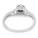 Round Natural Stone Leaf Vintage Style Ring