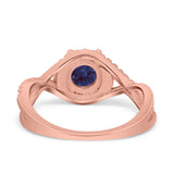 Round Natural Stone Twisted Ring