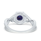 Round Natural Stone Twisted Ring