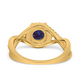 Round Natural Stone Twisted Ring