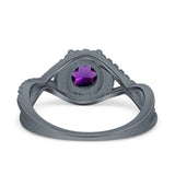 Round Natural Stone Twisted Ring