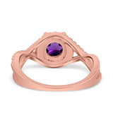 Round Natural Stone Twisted Ring