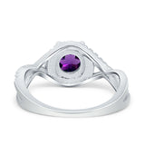 Round Natural Stone Twisted Ring