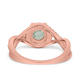 Round Natural Stone Twisted Ring