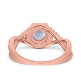 Round Natural Stone Twisted Ring